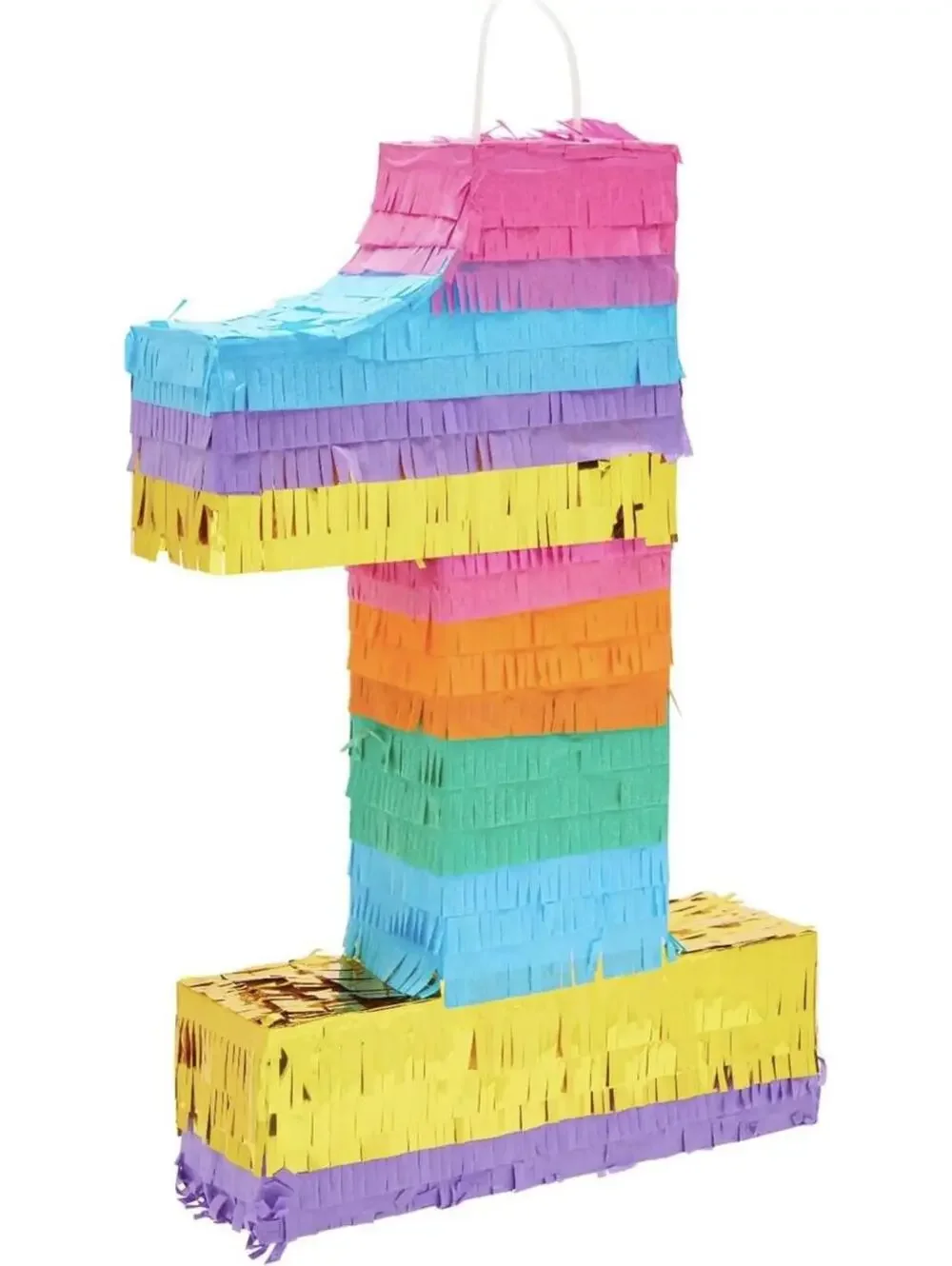Rainbow Number 1 Piñata Party Decoration